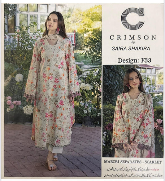 CRIMSON / 3 PIECE LUXURY LAWN COLLECTION