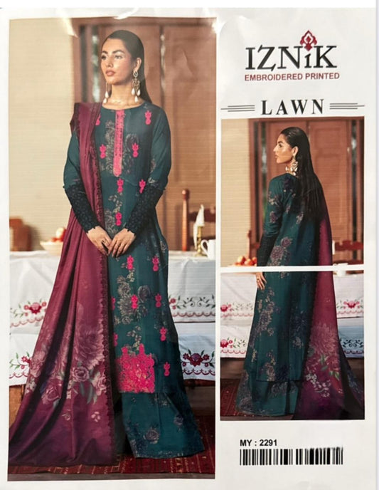 IZNIK / 3 PIECE EMBROIDERED  LAWN COLLECTION