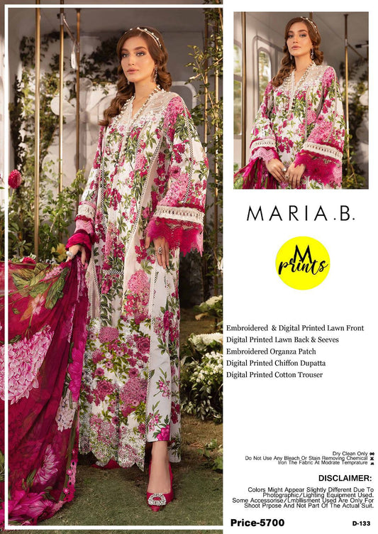 3 PIECE MARIA B LUXURY LAWN COLLECTION
