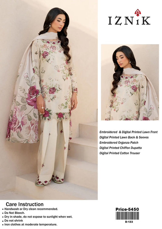 3 PIECE LUXURY  IZNIK LAWN COLLECTION