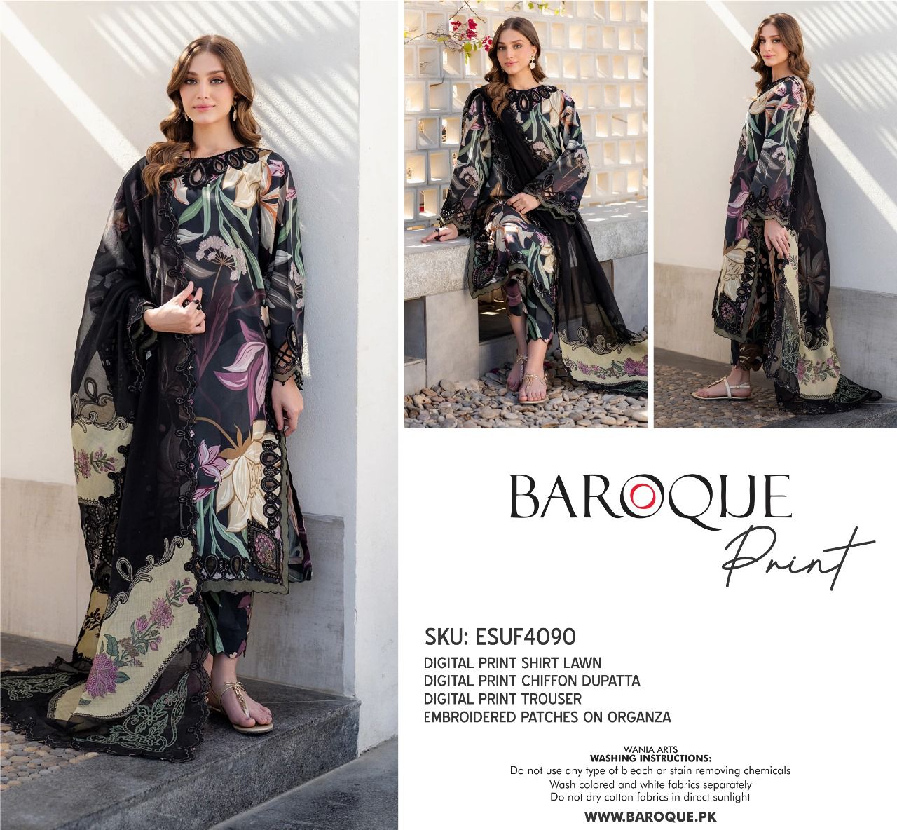 3 PIECE BAROQUE LUXURY LAWN COLLECTION