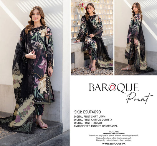 3 PIECE BAROQUE LUXURY LAWN COLLECTION